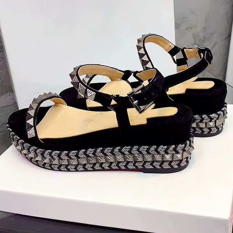 J4A59ZDE Stylish leather High heels 6cm