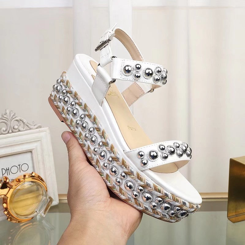 J4A49ZDE Stylish leather High heels 6.5cm