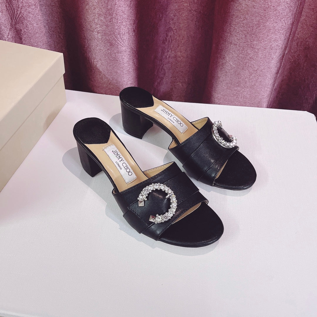 14A166ZDE Stylish Slippers  Heel height 6cm