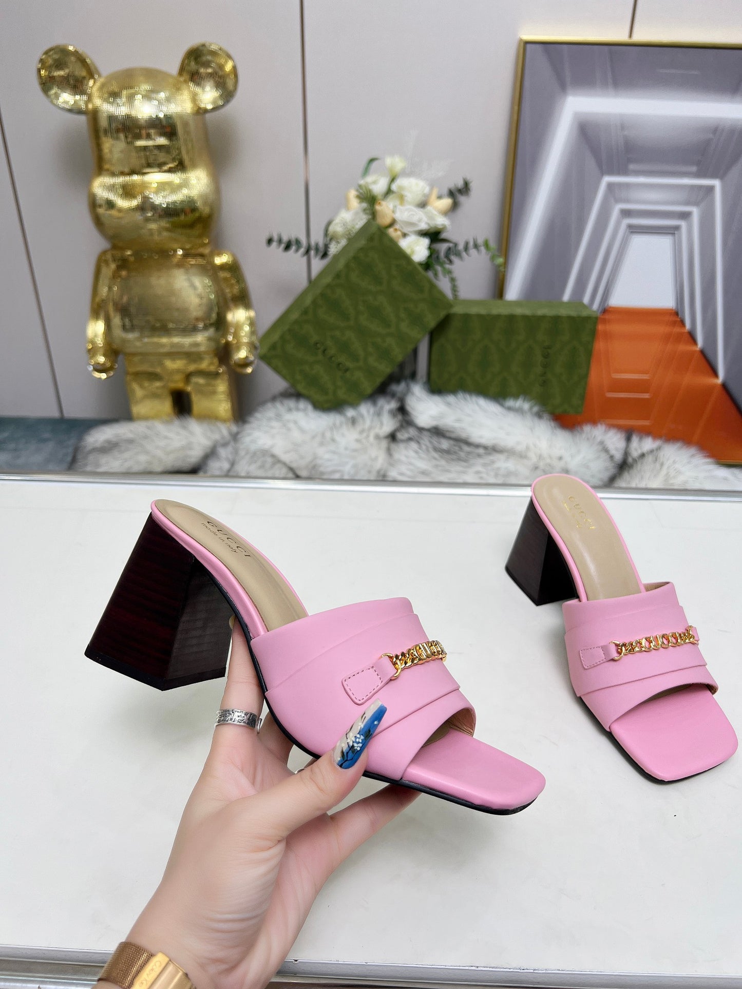 275NB11ZDE Stylish leather High heels