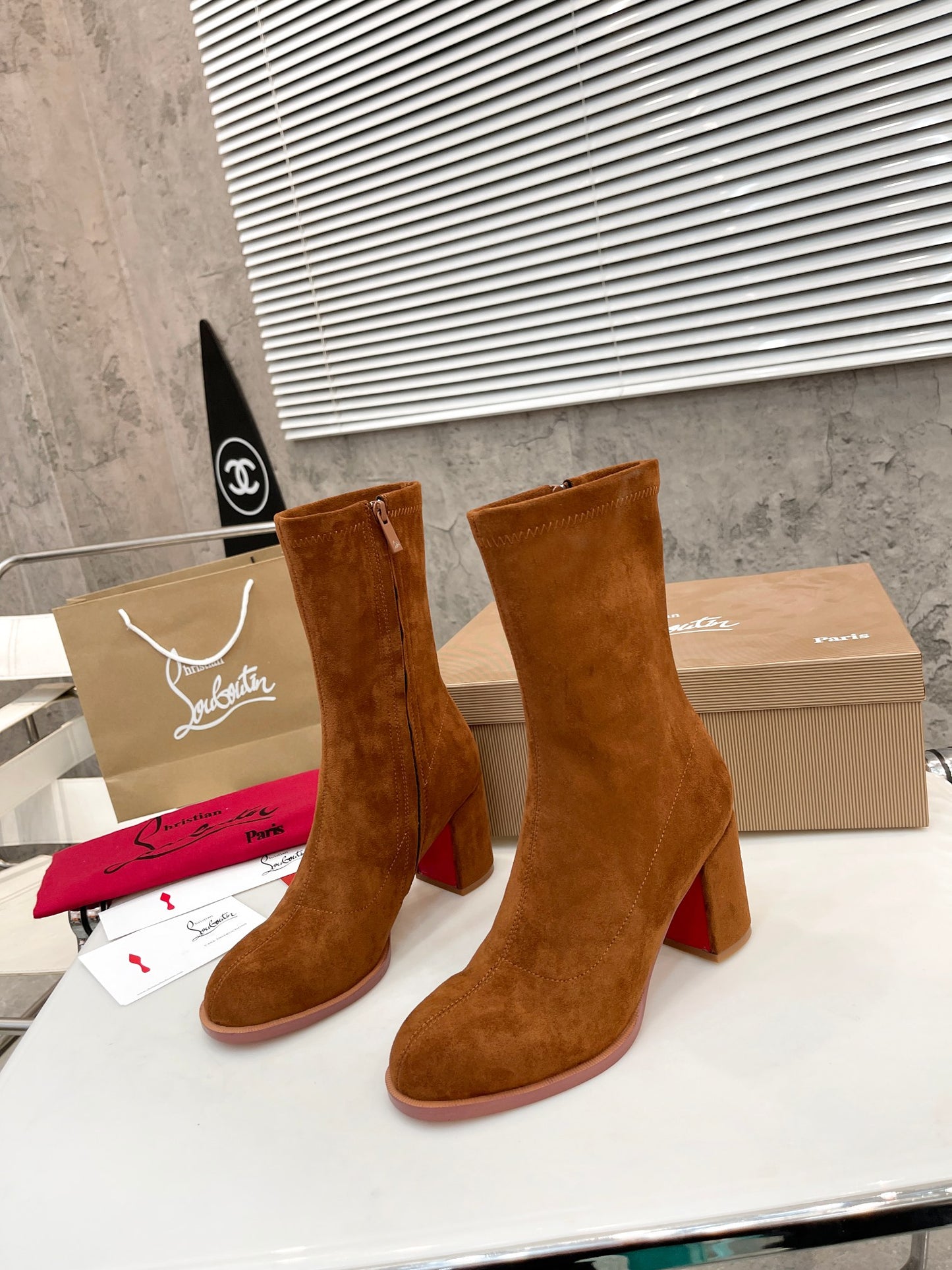 JXA36ZDE Stylish leather Boots Heel height 7cm