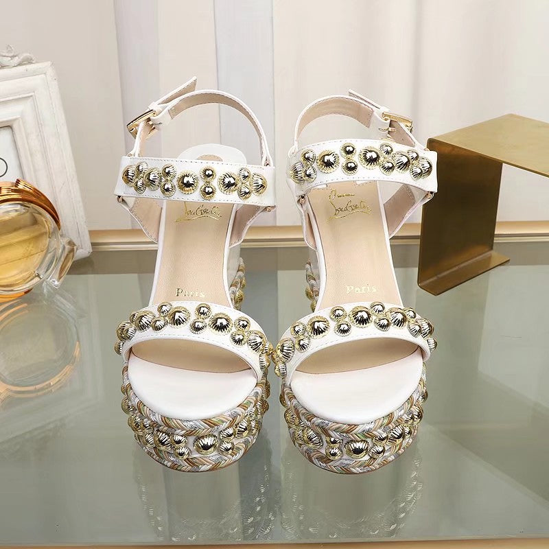 J4A48ZDE Stylish leather High heels 12cm heel
