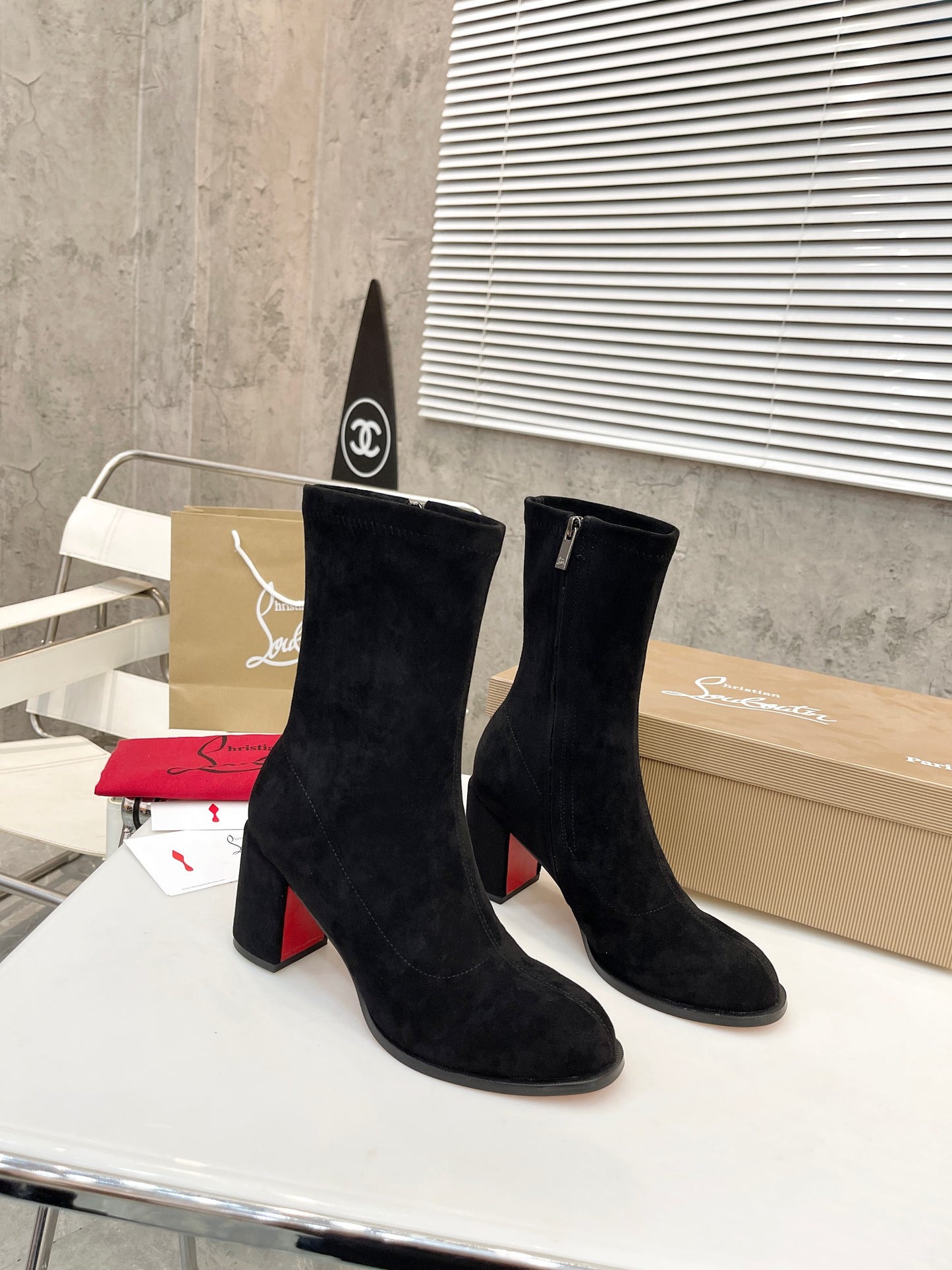 JXA36ZDE Stylish leather Boots Heel height 7cm