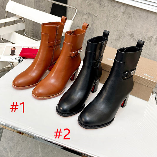 JXA34ZDE Stylish leather Boots Heel height 7cm