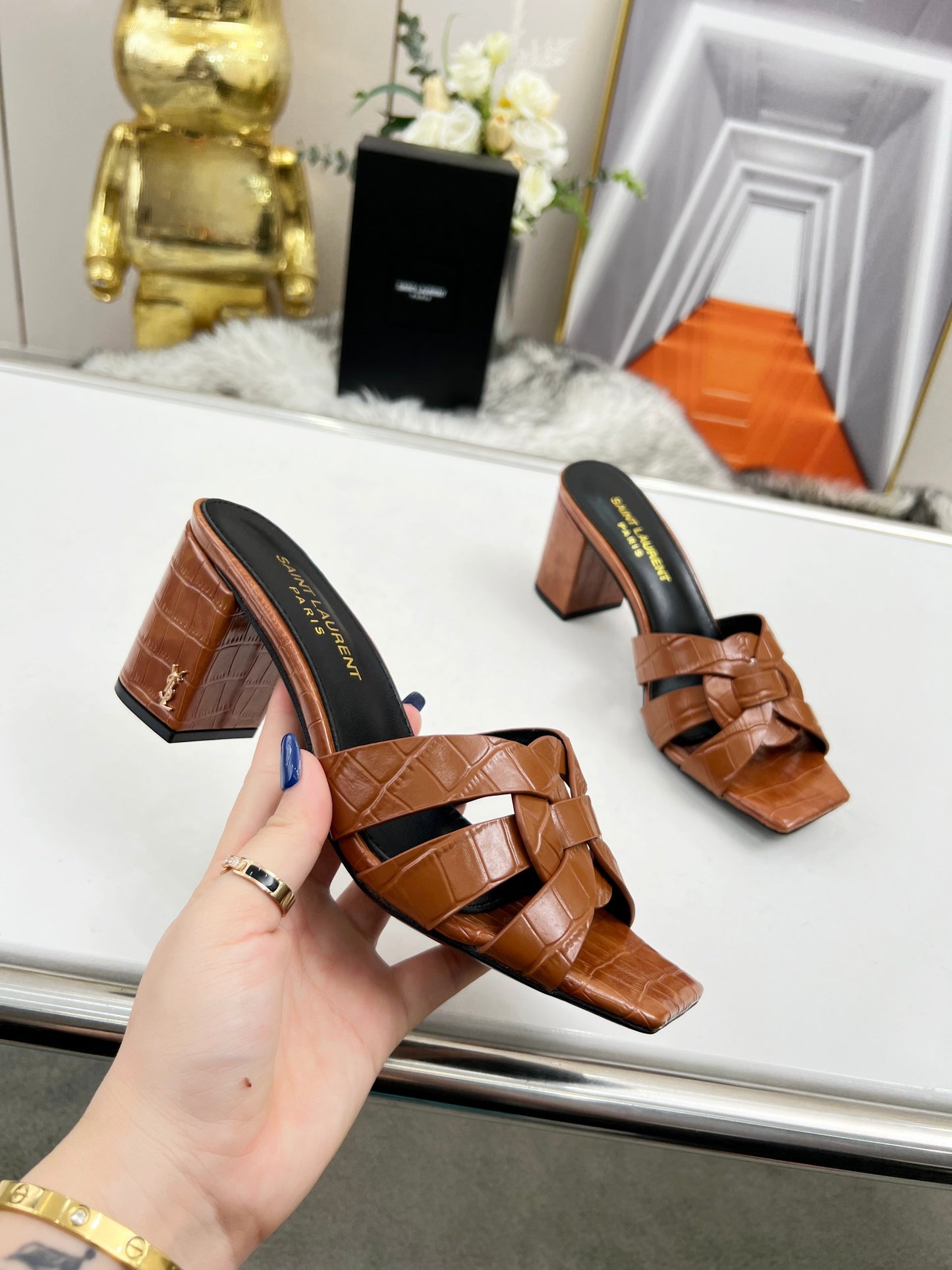 285ZSL35ZDE Stylish leather High heels(Heel height 6.5CM)