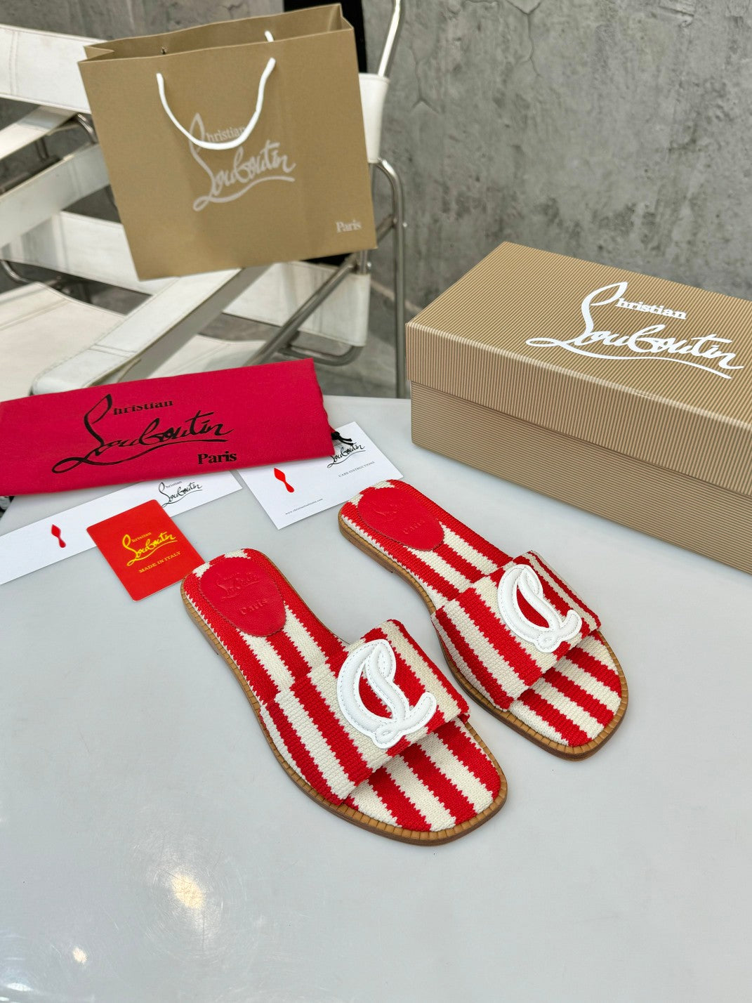 JXA10ZDE Stylish leather + knitted sandals