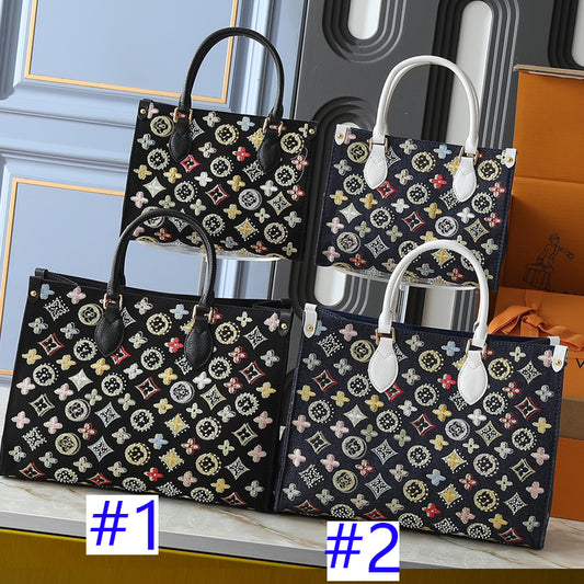 15RE22BDE Stylish genuine leather embroidered bag