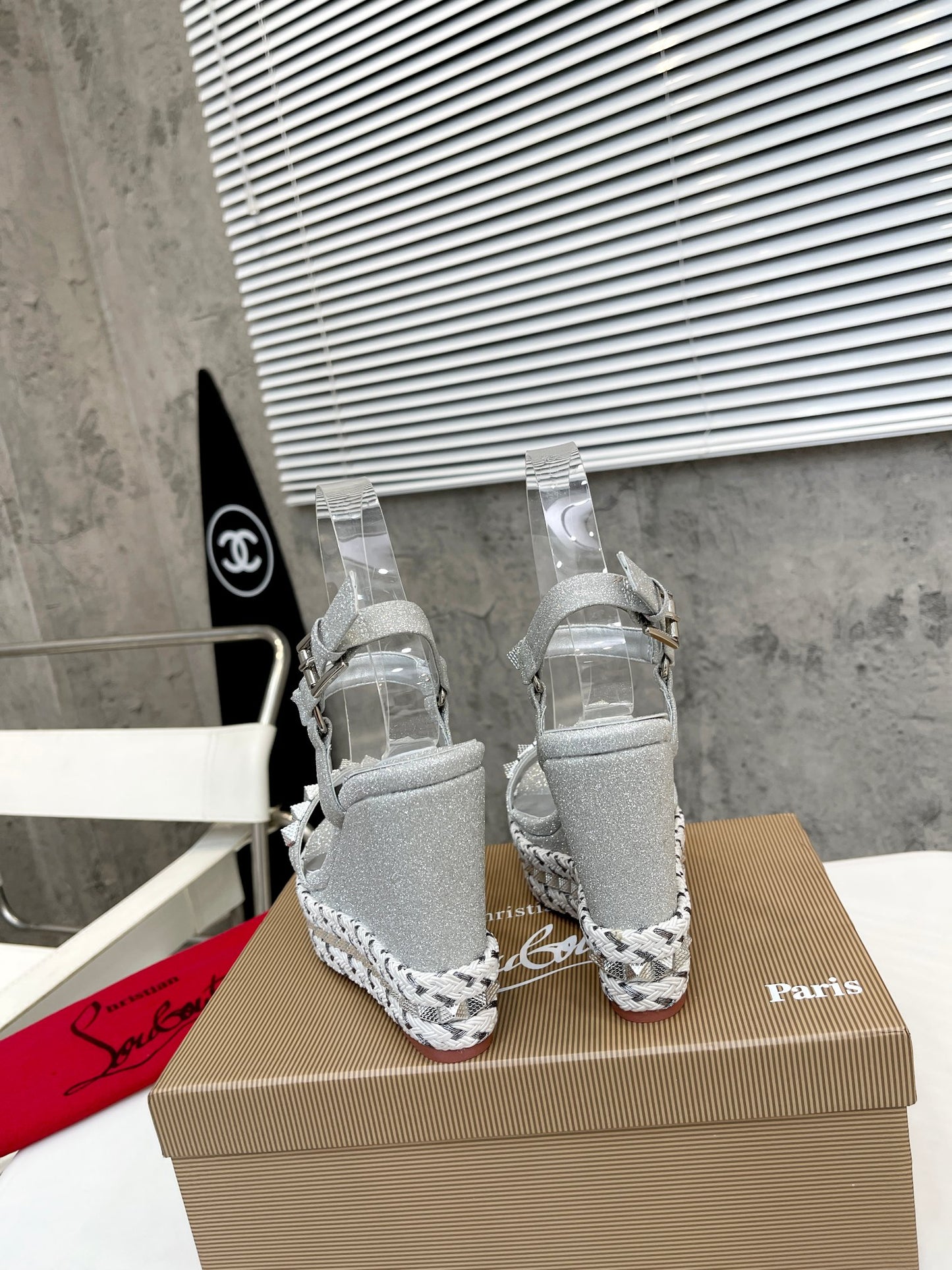 J4A44ZDE Stylish leather sandals 12cm heel