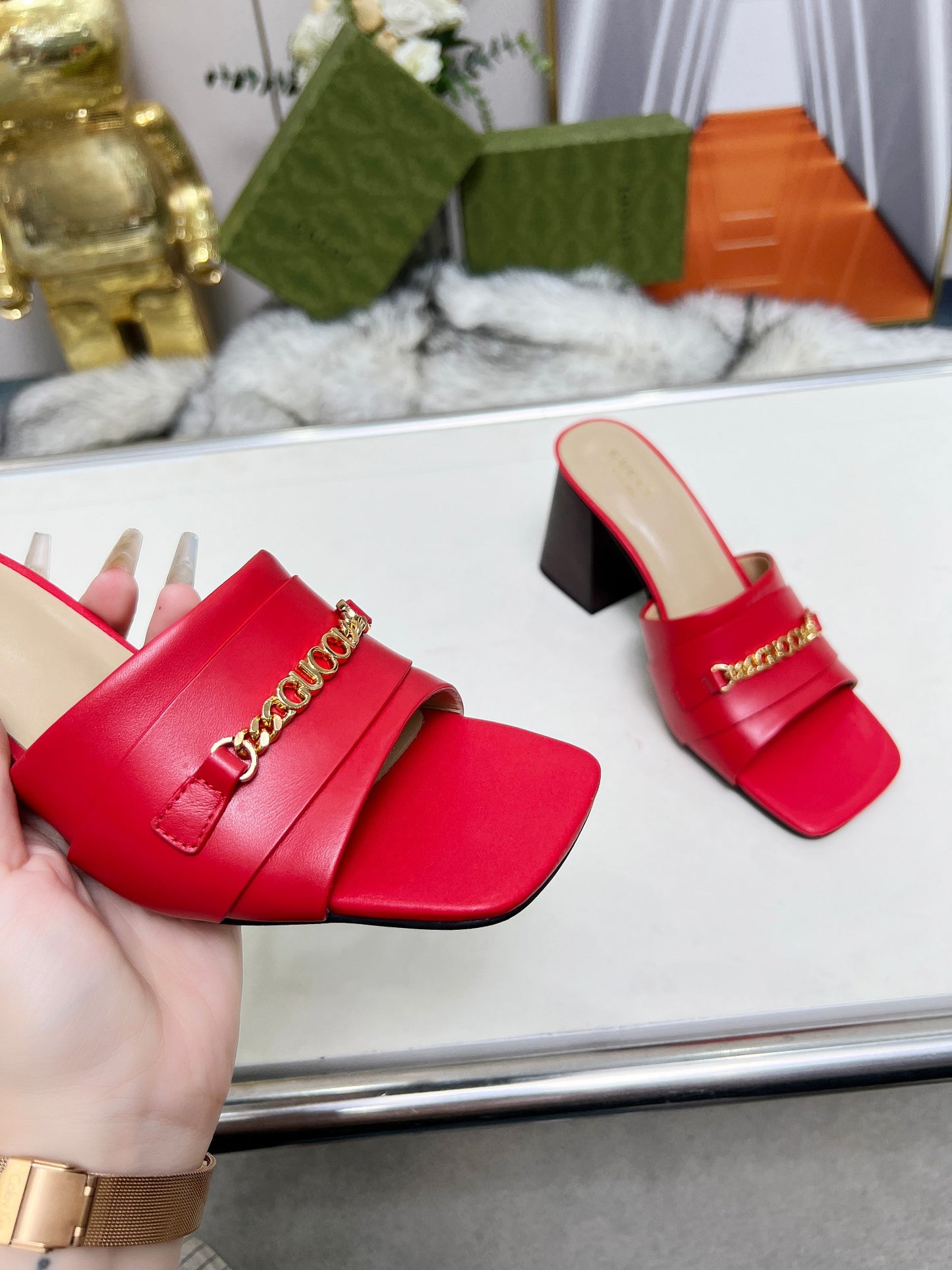 275NB11ZDE Stylish leather High heels