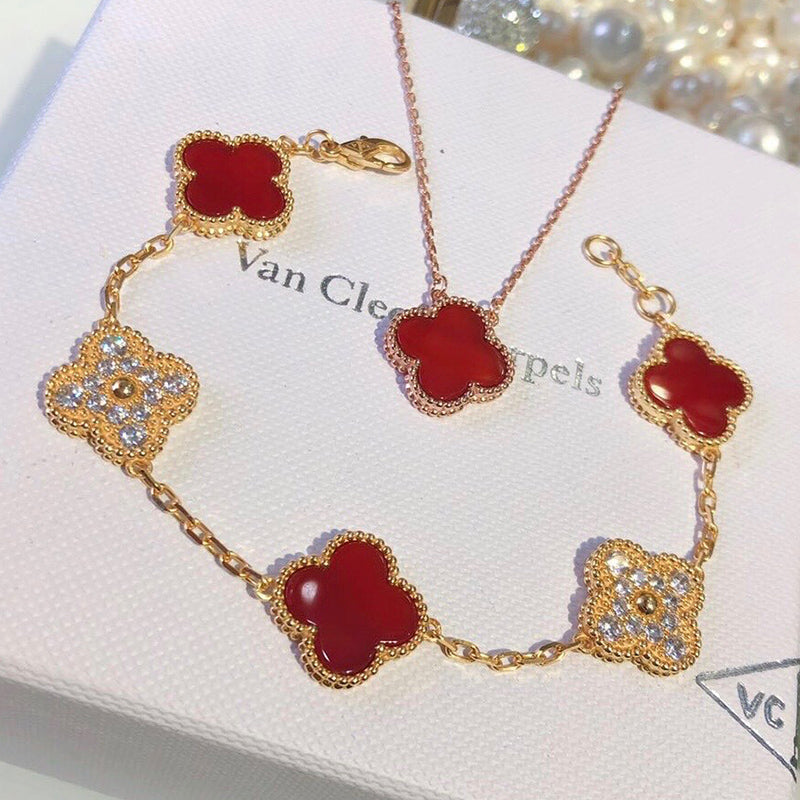 5XVA179KDE Stylish bracelets 5 flowers normal size1.5cm flower