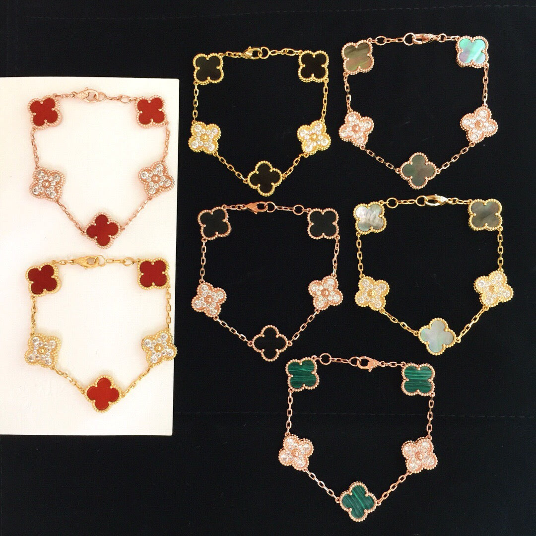 5XVA179KDE Stylish bracelets 5 flowers normal size1.5cm flower