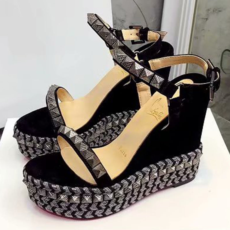 J4A58ZDE Stylish leather High heels 12cm heel