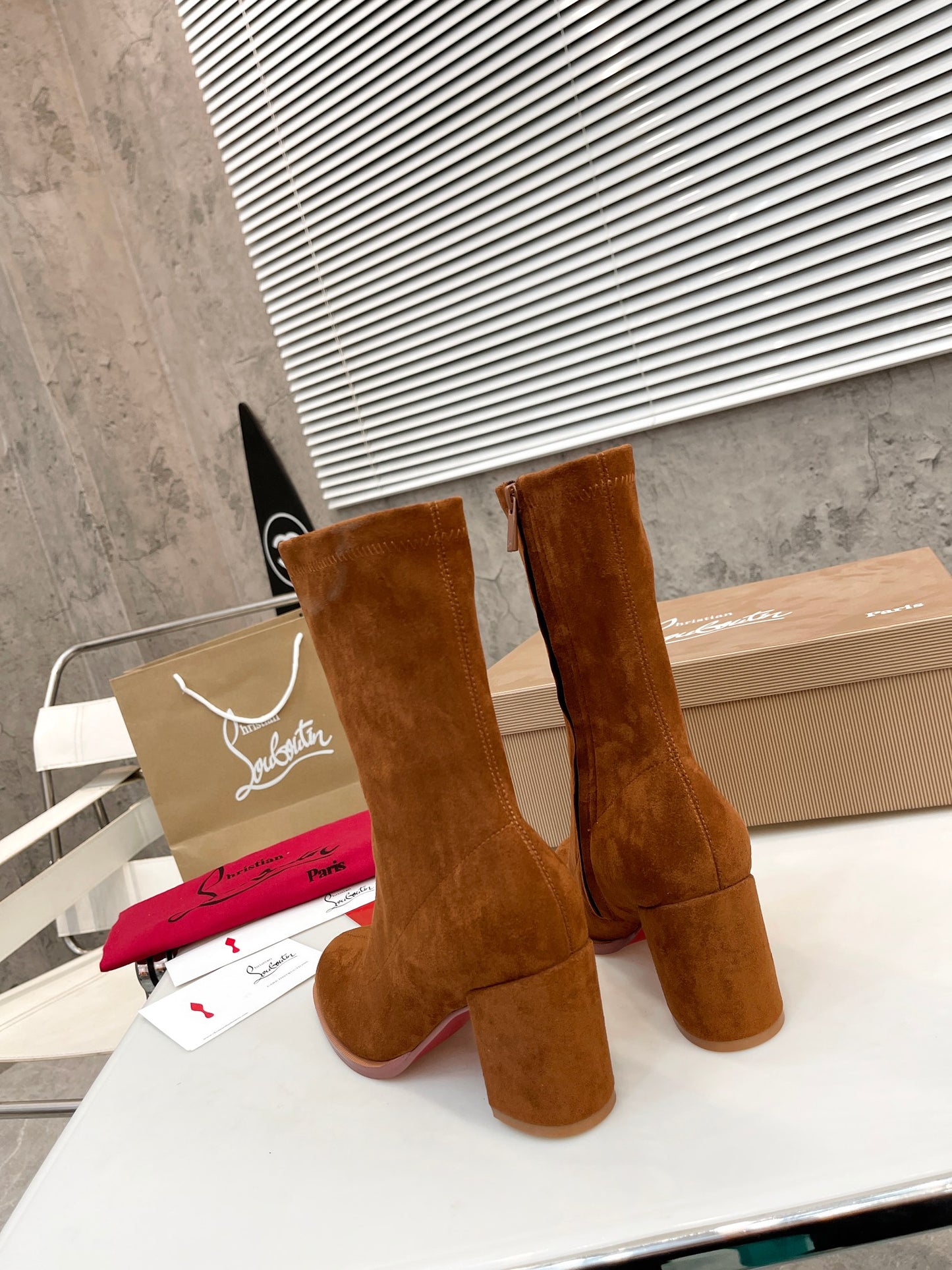 JXA36ZDE Stylish leather Boots Heel height 7cm