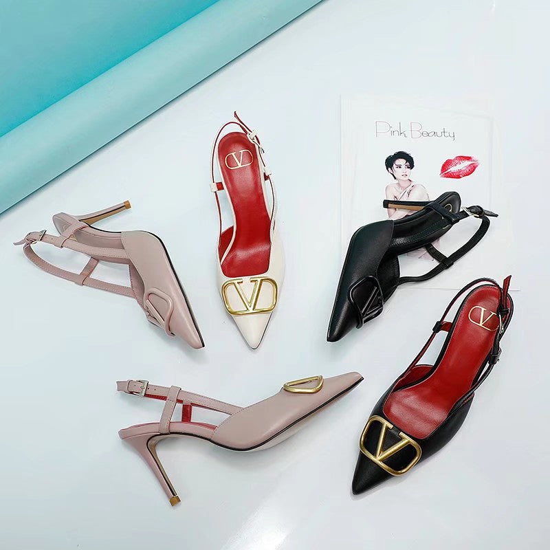 245RVL14ZDE Stylish leather  High heels