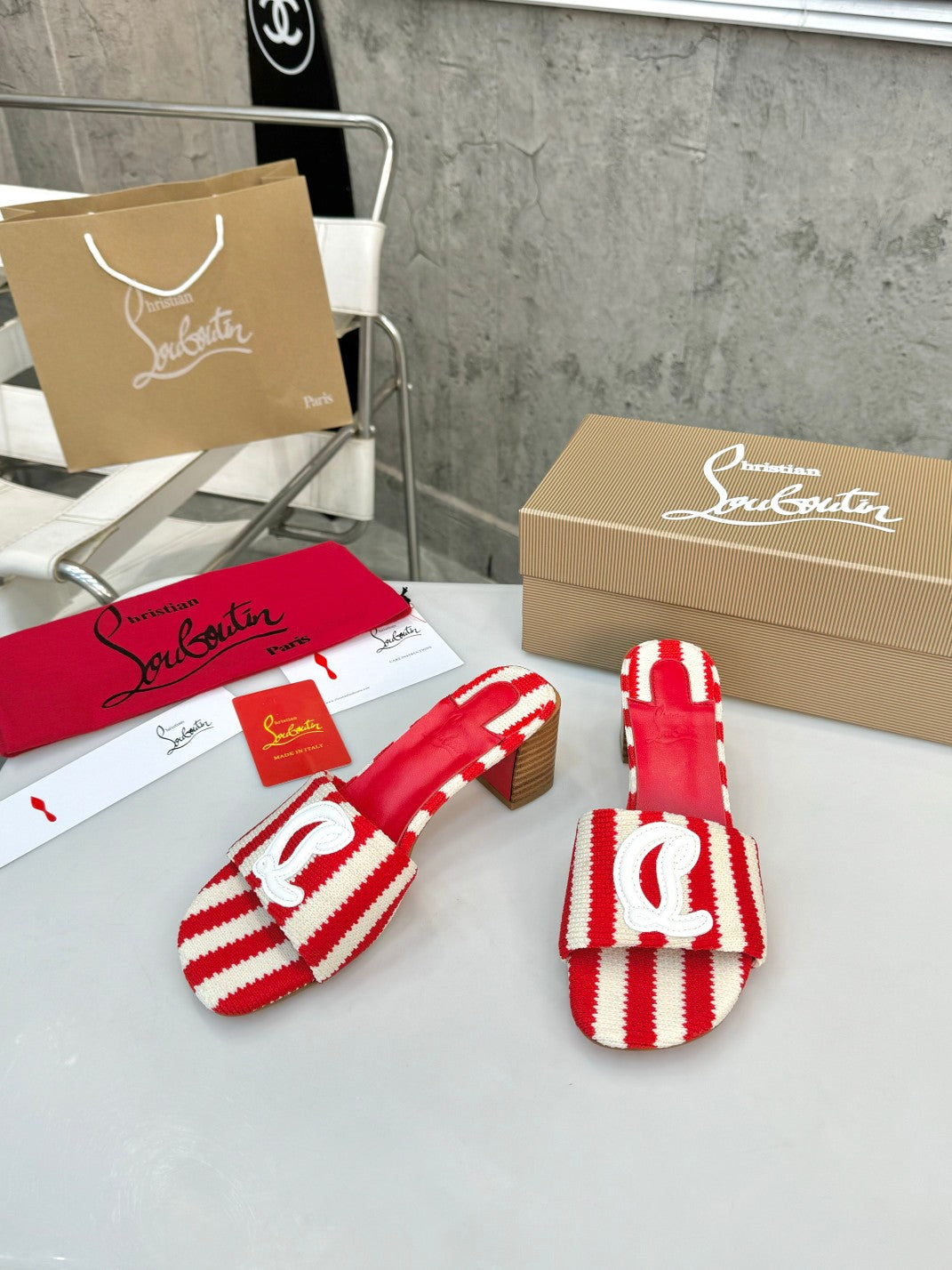 JXA9ZDE Stylish leather + knitted heels