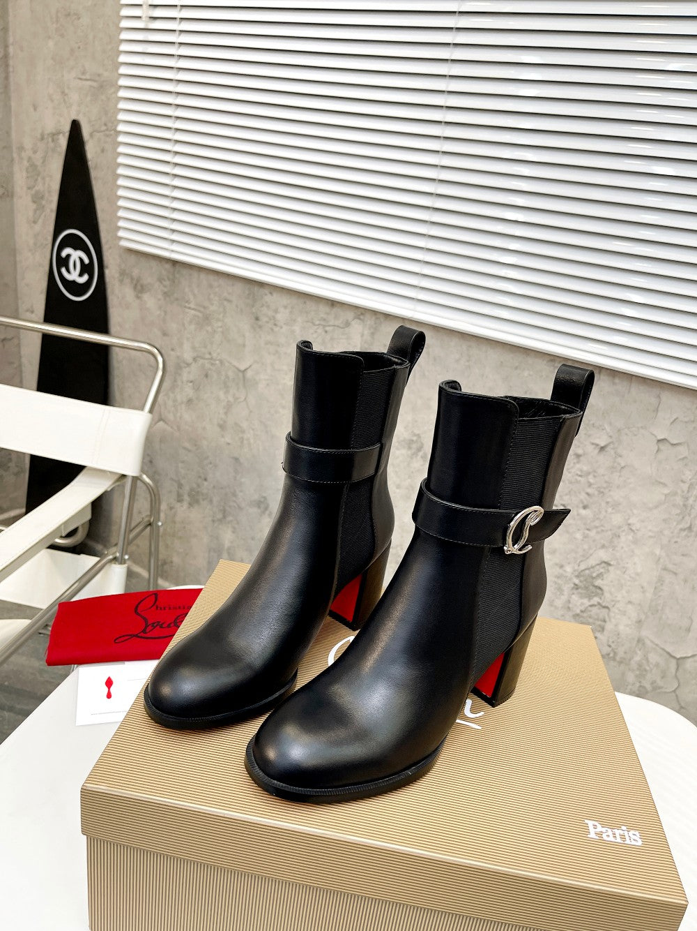 JXA38ZDE Stylish leather Boots Heel height 7cm