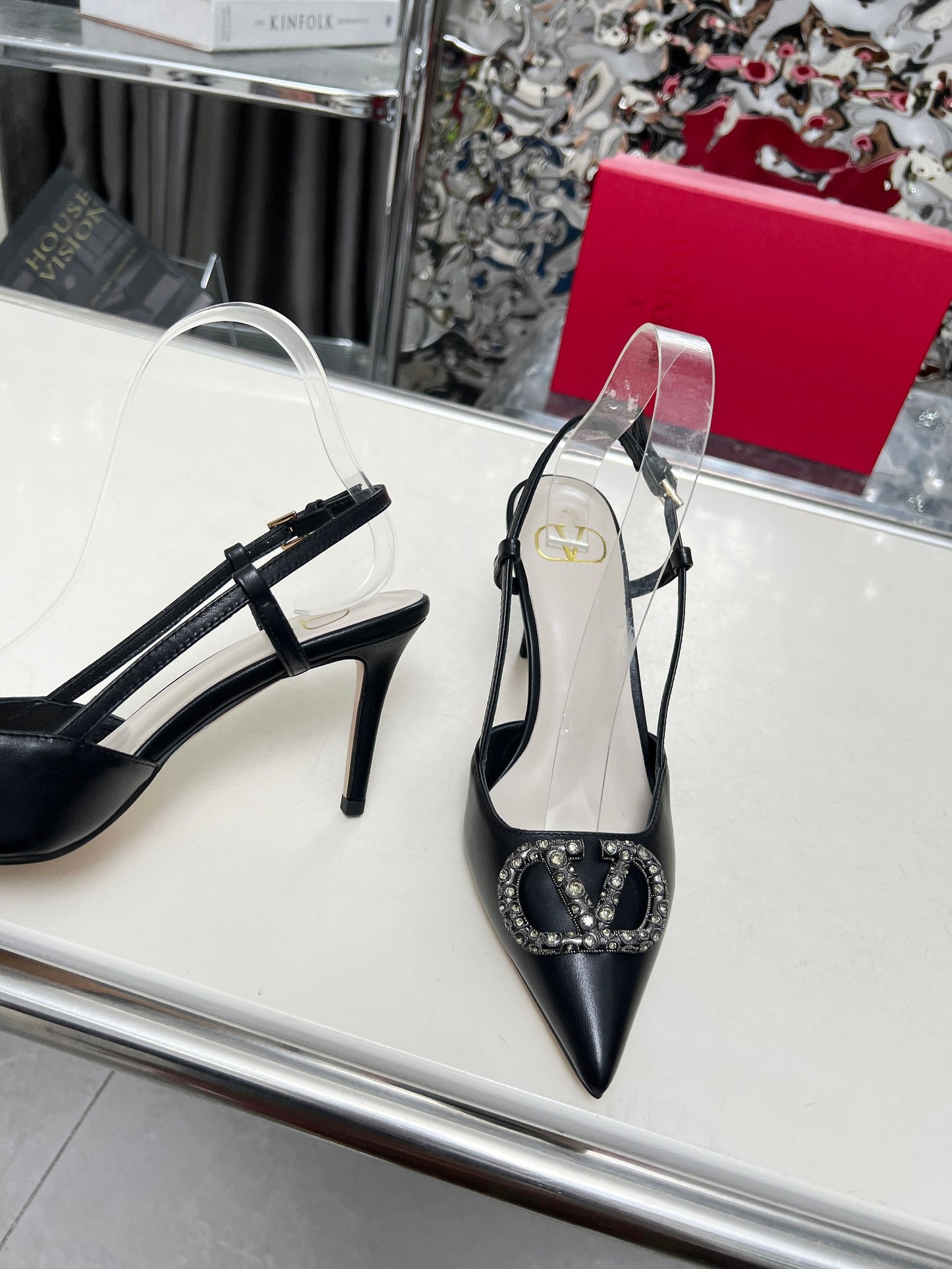 245RVL22ZDE Stylish leather  High heels