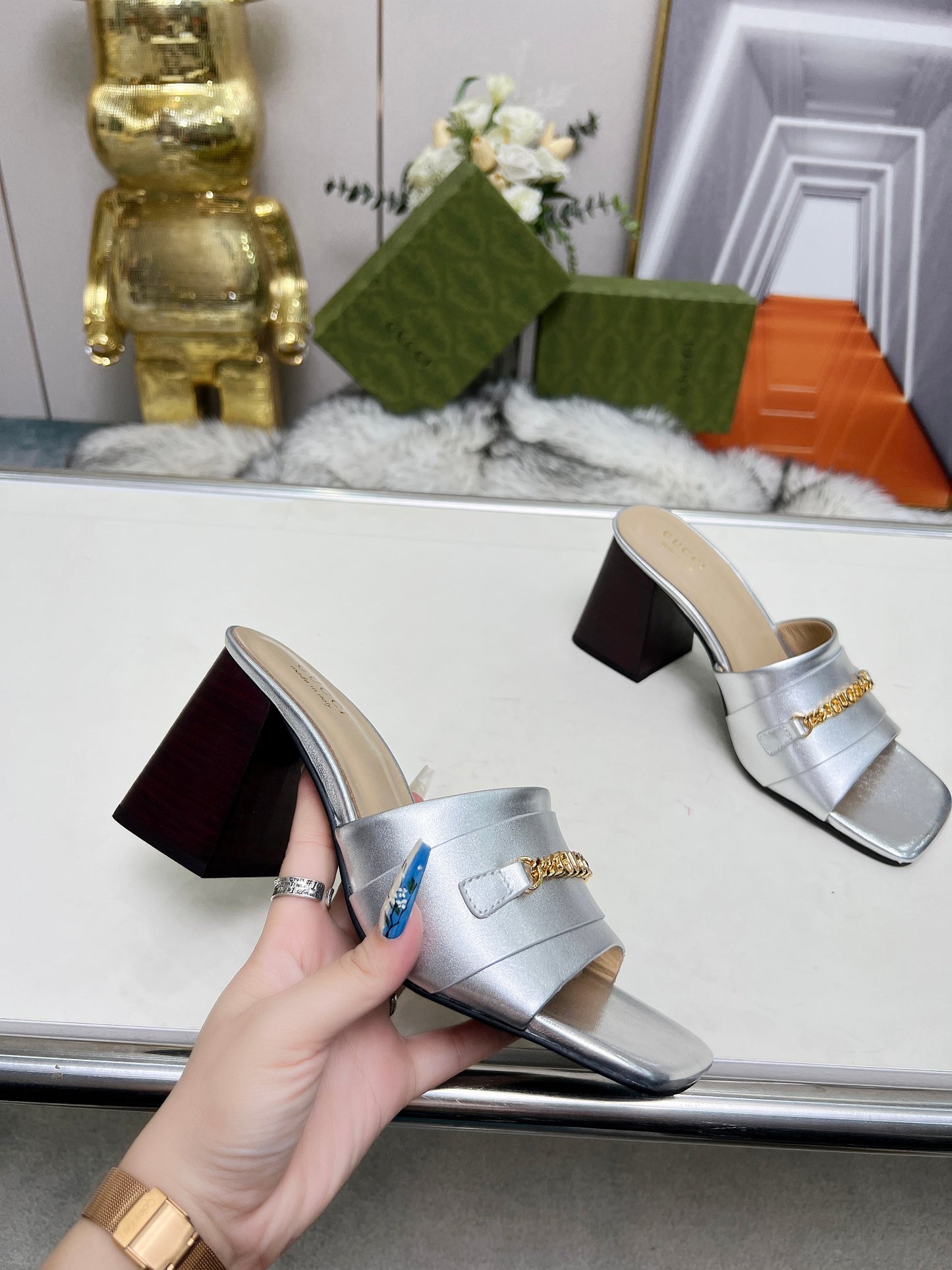 275NB11ZDE Stylish leather High heels