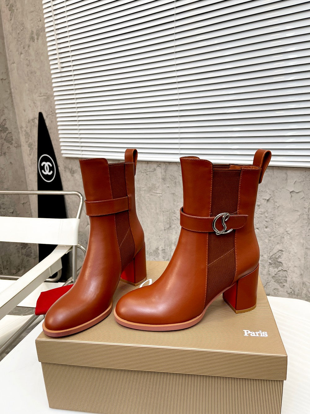 JXA38ZDE Stylish leather Boots Heel height 7cm