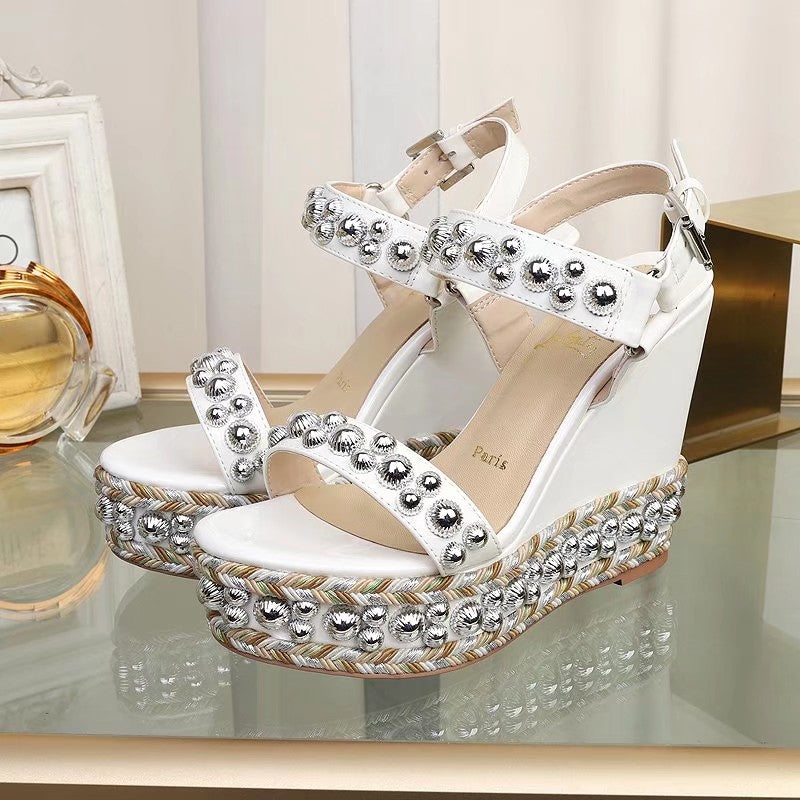 J4A48ZDE Stylish leather High heels 12cm heel