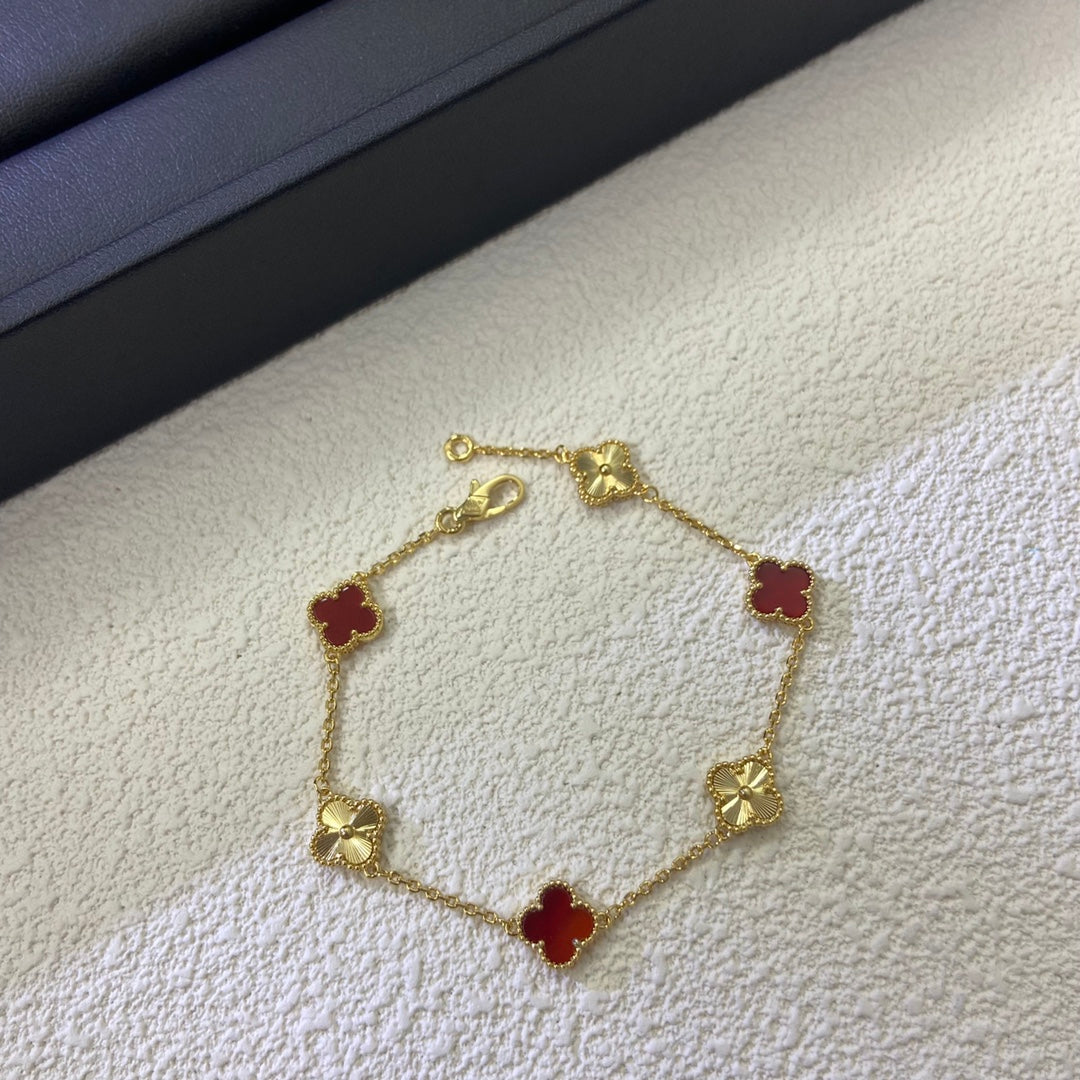 5XVA190KDE Stylish 6 flowers bracelets+2 flowers earrings