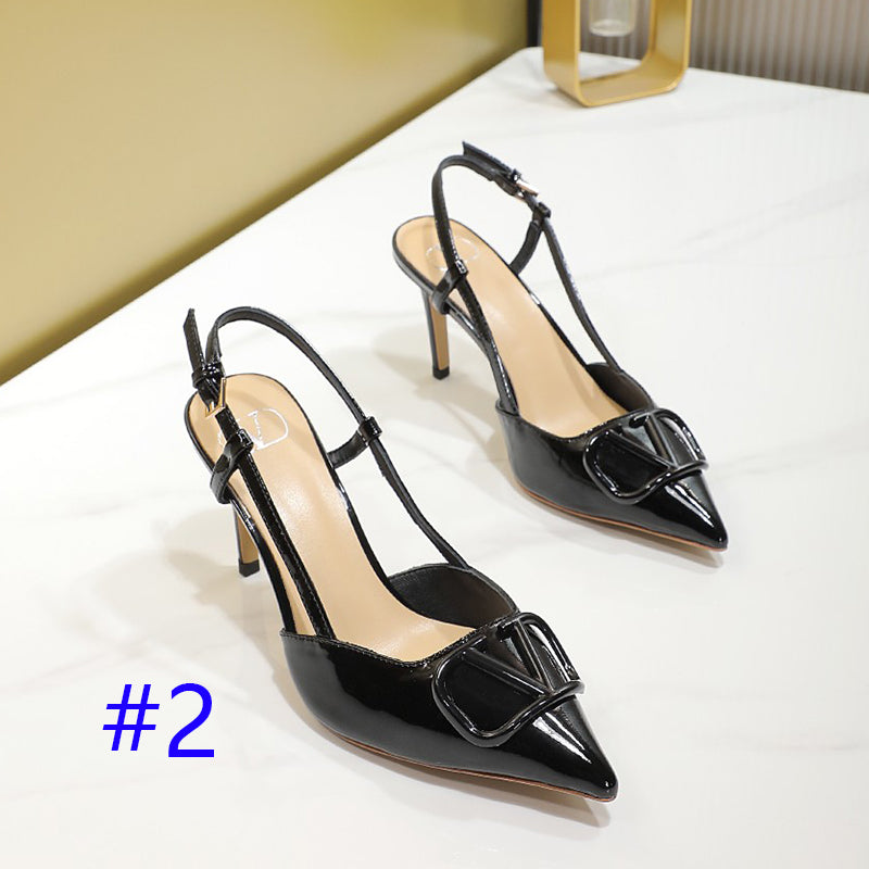 245RVL21ZDE Stylish leather  High heels