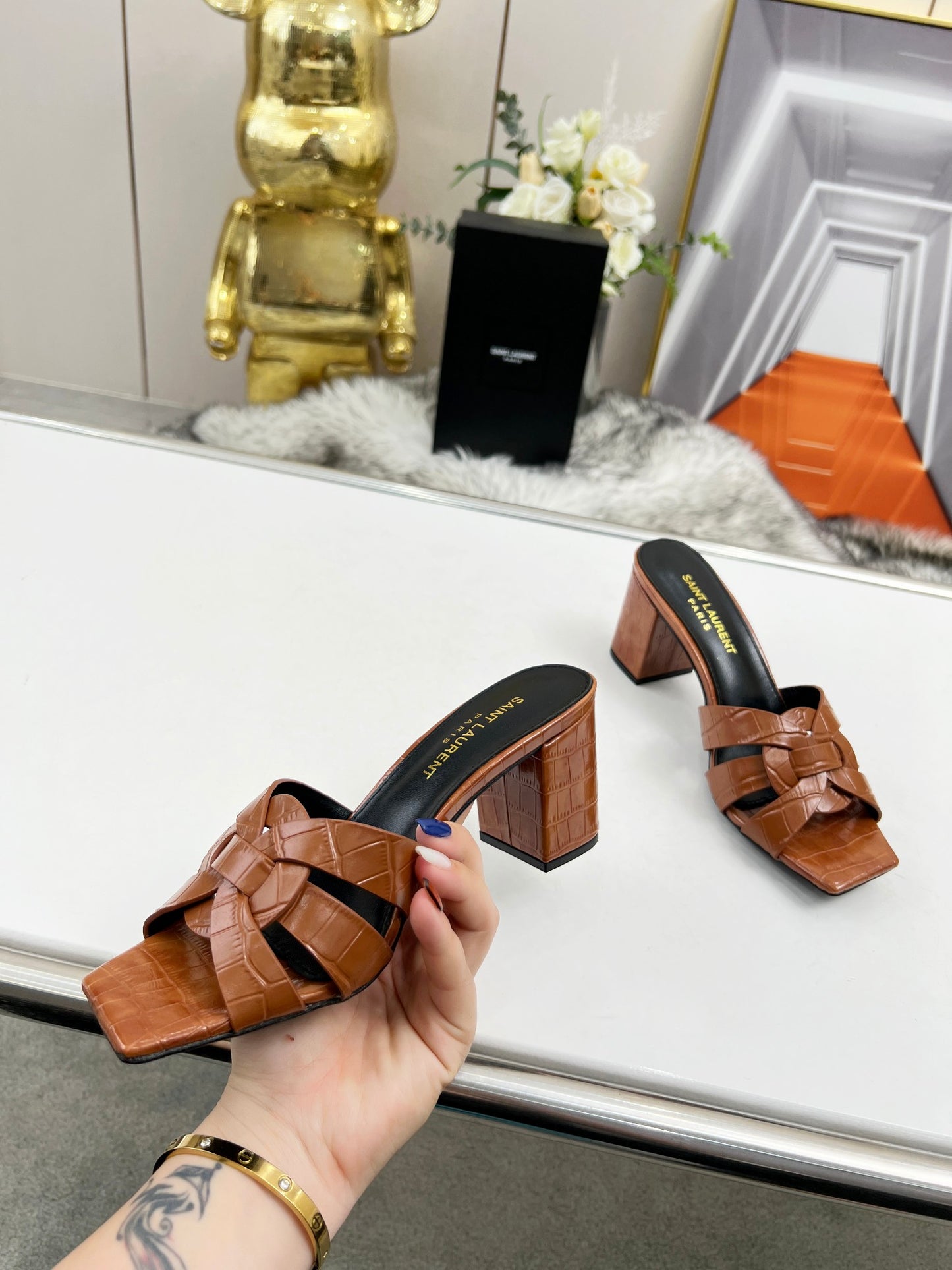 285ZSL35ZDE Stylish leather High heels(Heel height 6.5CM)
