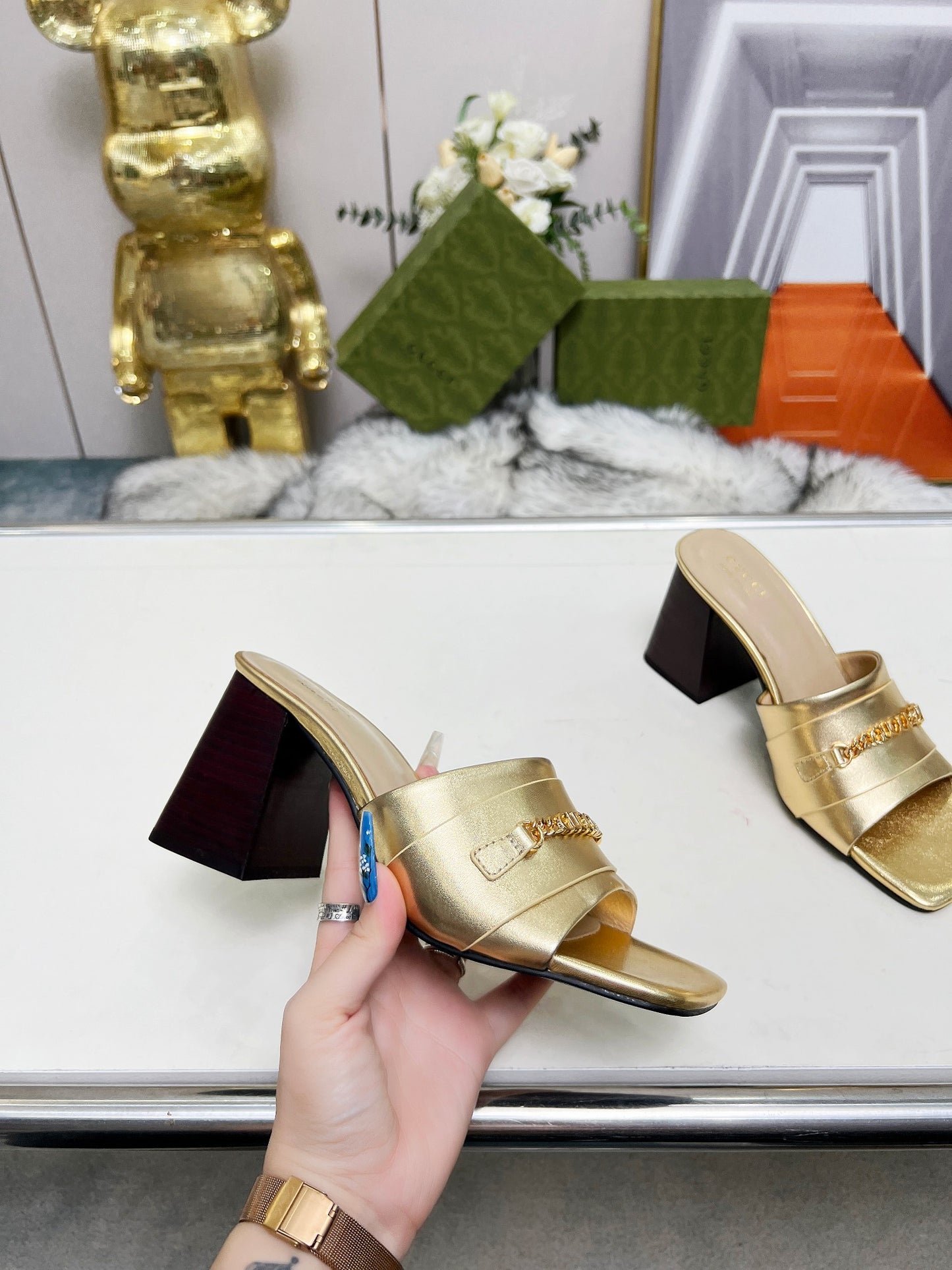 275NB11ZDE Stylish leather High heels