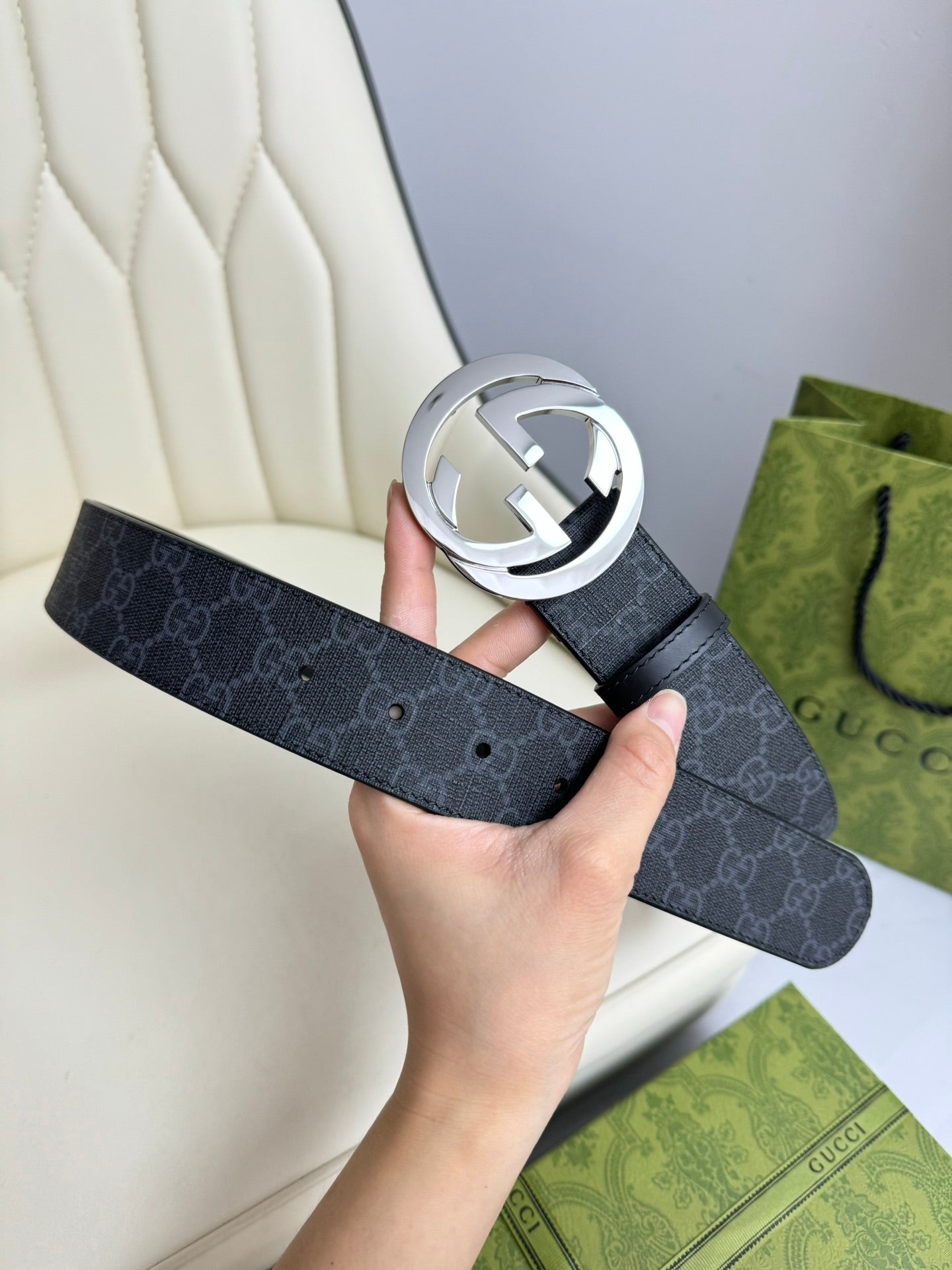 195NB3PDE Stylish high-quality leather belt