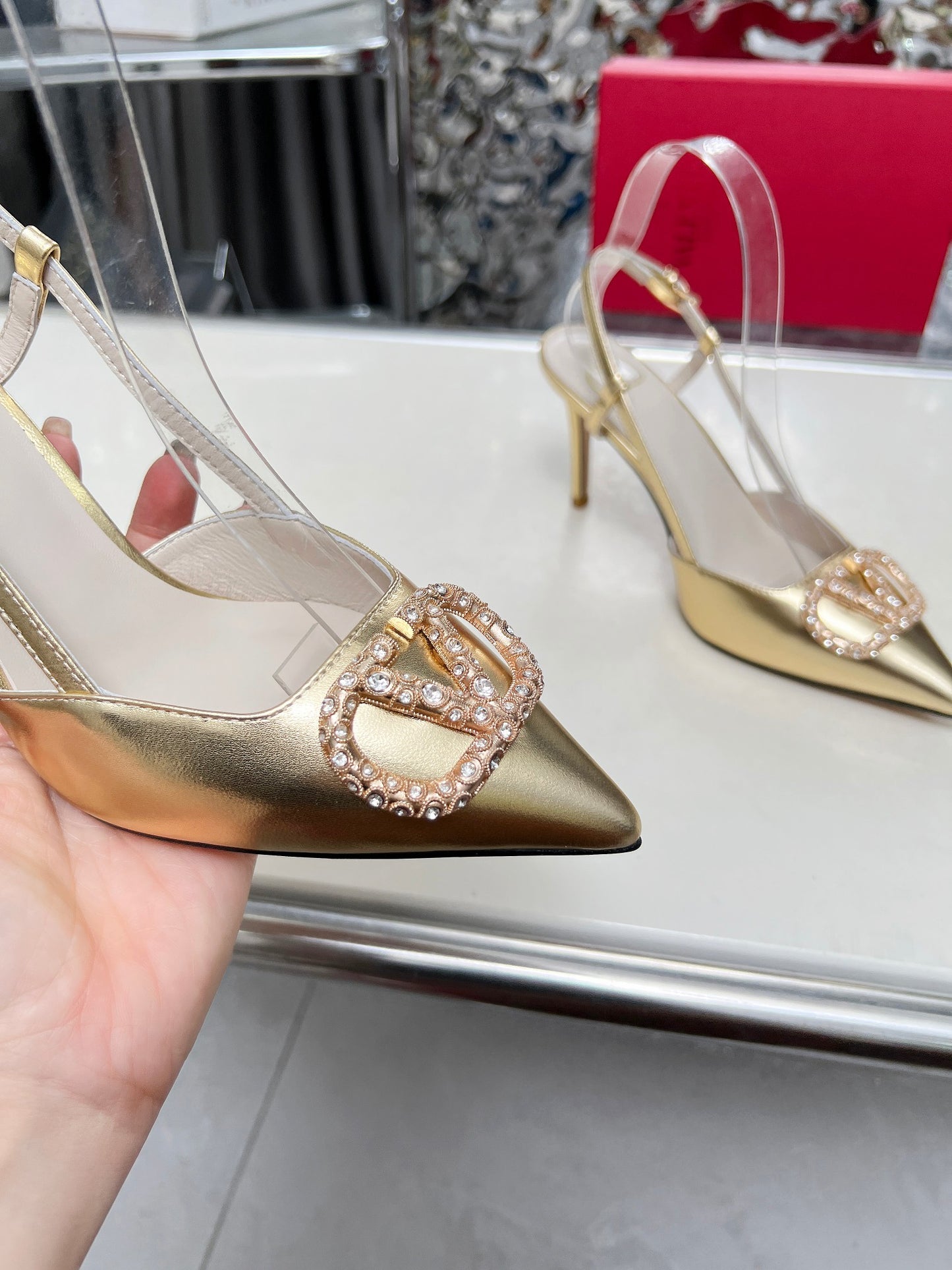 245RVL22ZDE Stylish leather  High heels
