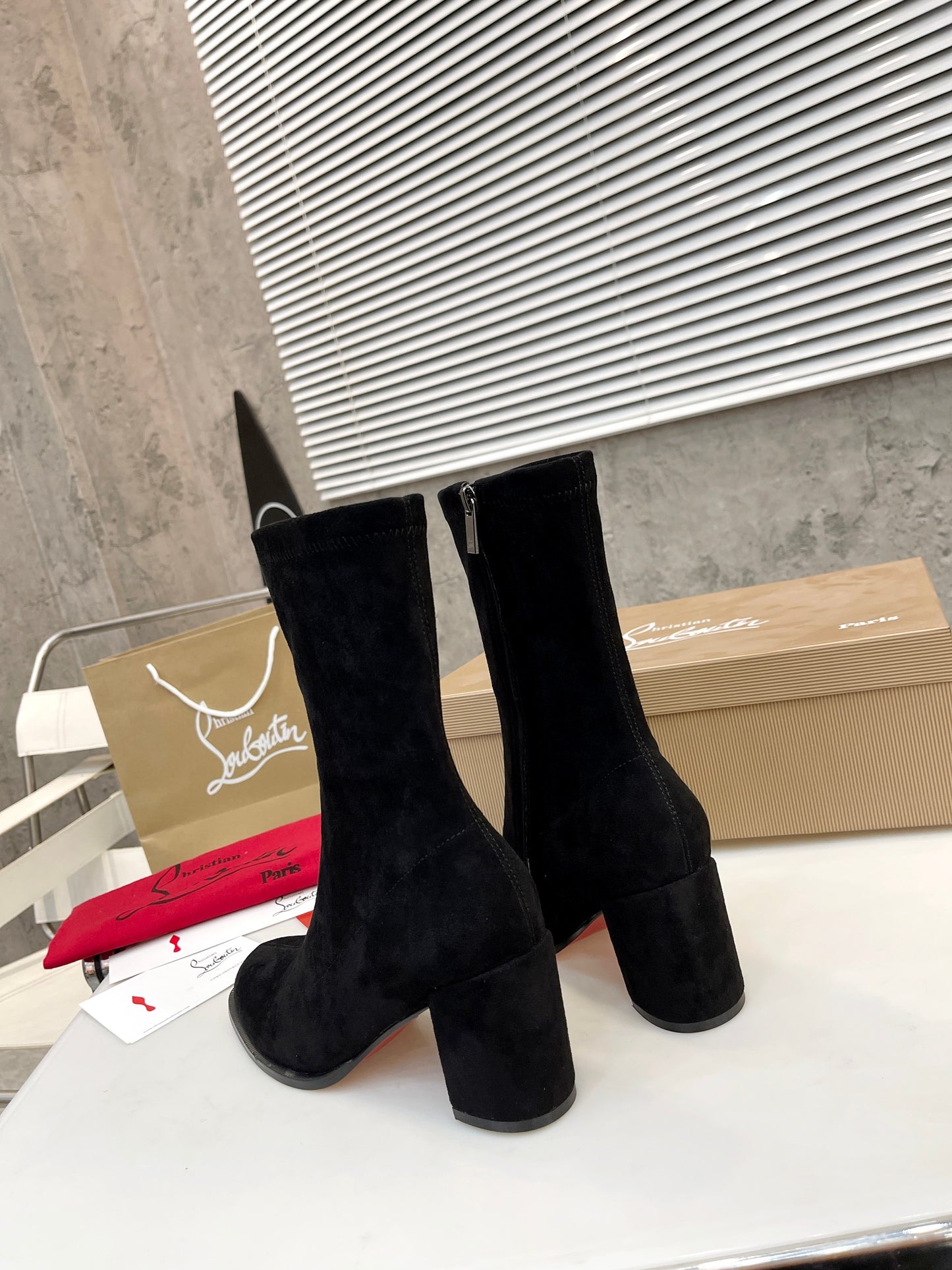 JXA36ZDE Stylish leather Boots Heel height 7cm