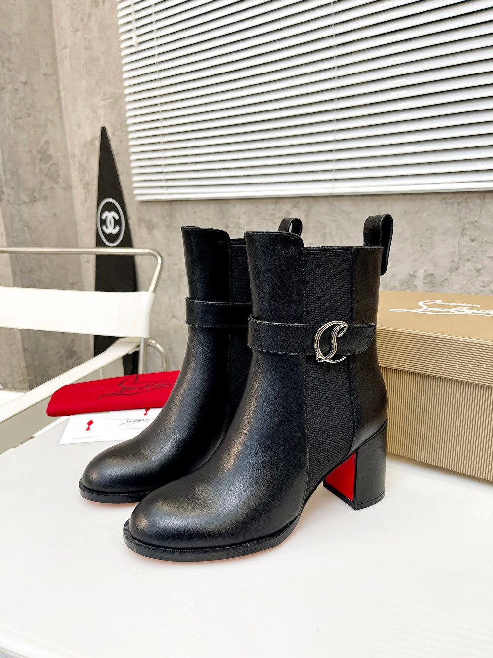 JXA38ZDE Stylish leather Boots Heel height 7cm