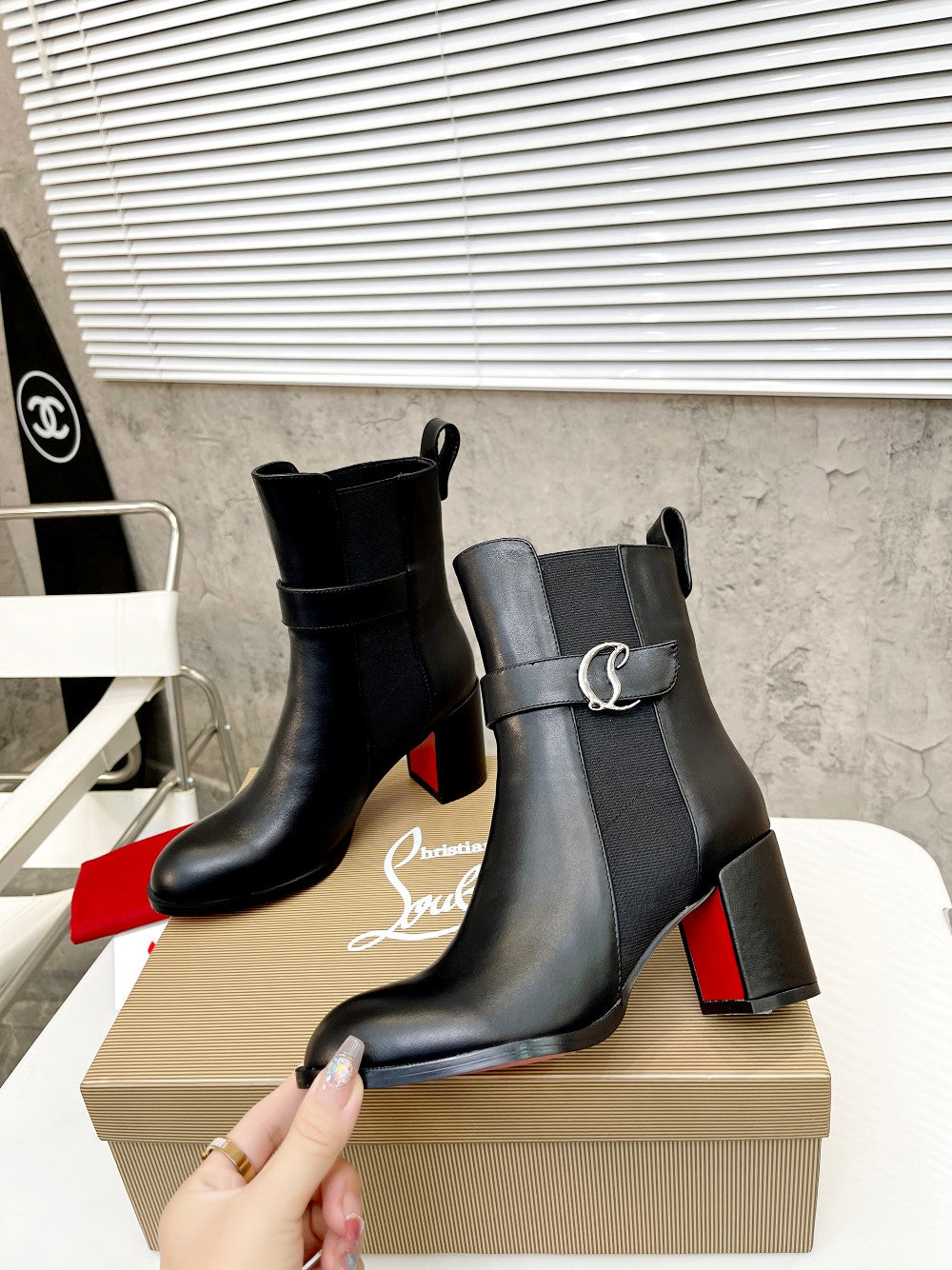 JXA38ZDE Stylish leather Boots Heel height 7cm
