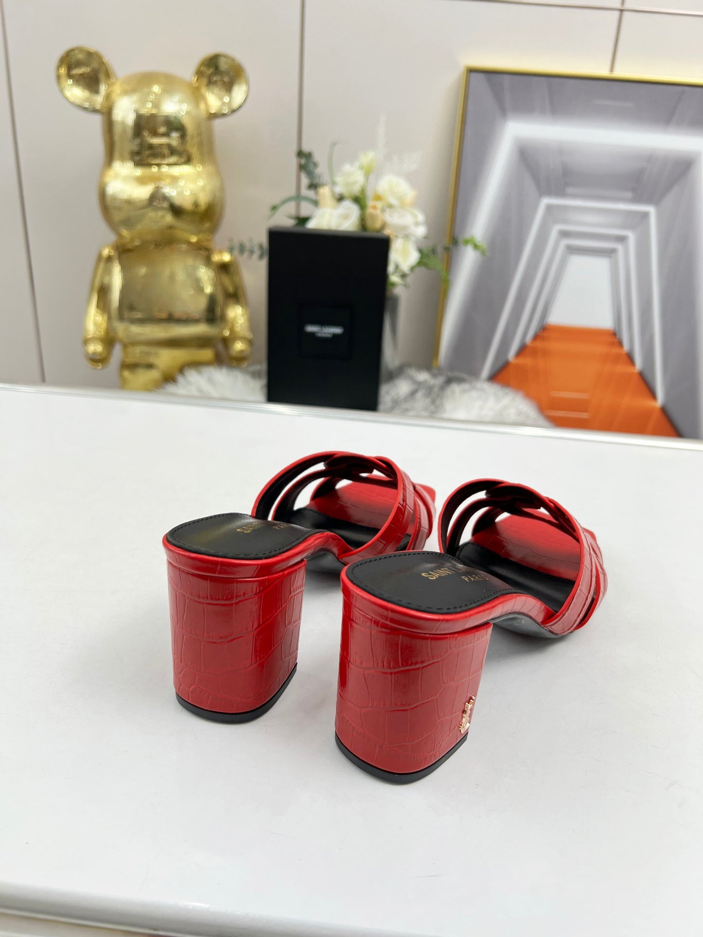 285ZSL35ZDE Stylish leather High heels(Heel height 6.5CM)