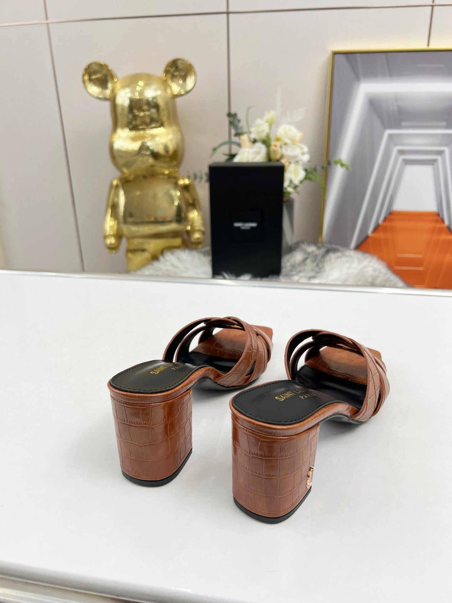 285ZSL35ZDE Stylish leather High heels(Heel height 6.5CM)