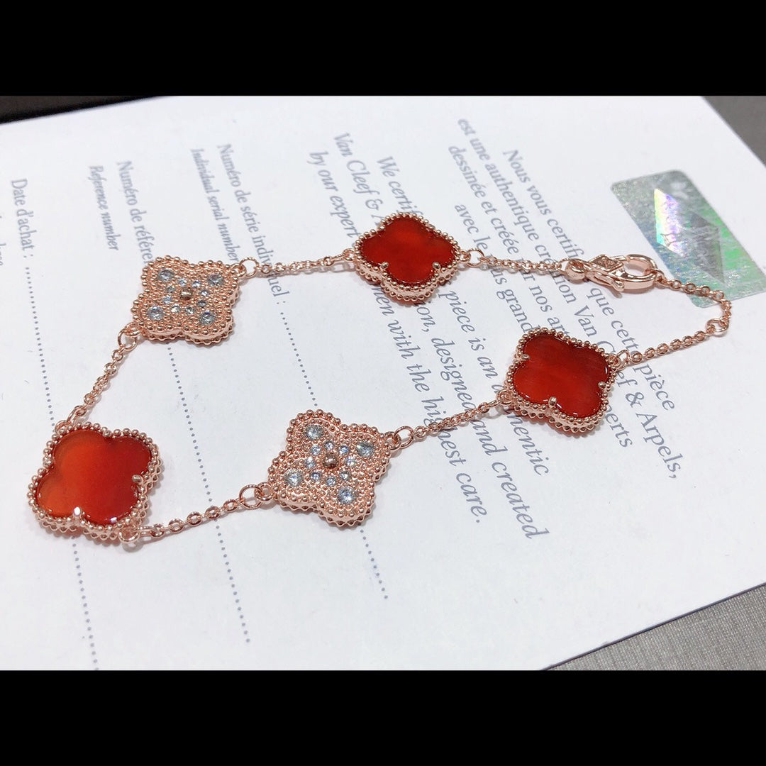 5XVA179KDE Stylish bracelets 5 flowers normal size1.5cm flower