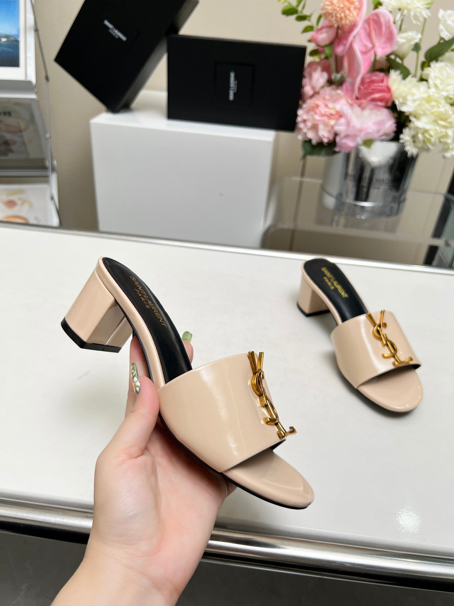 285ZSL34ZDE Stylish leather High heels(Heel height 5CM)