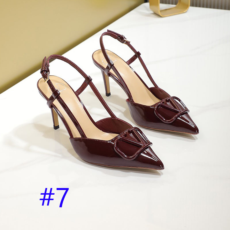 245RVL21ZDE Stylish leather  High heels