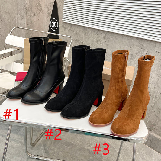 JXA36ZDE Stylish leather Boots Heel height 7cm