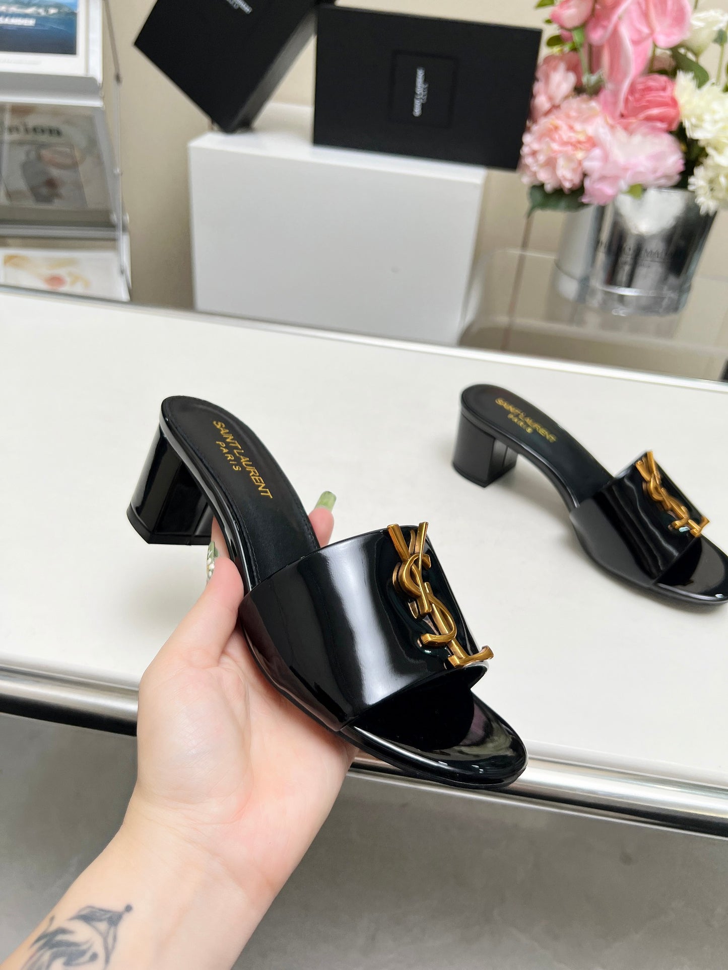 285ZSL34ZDE Stylish leather High heels(Heel height 5CM)