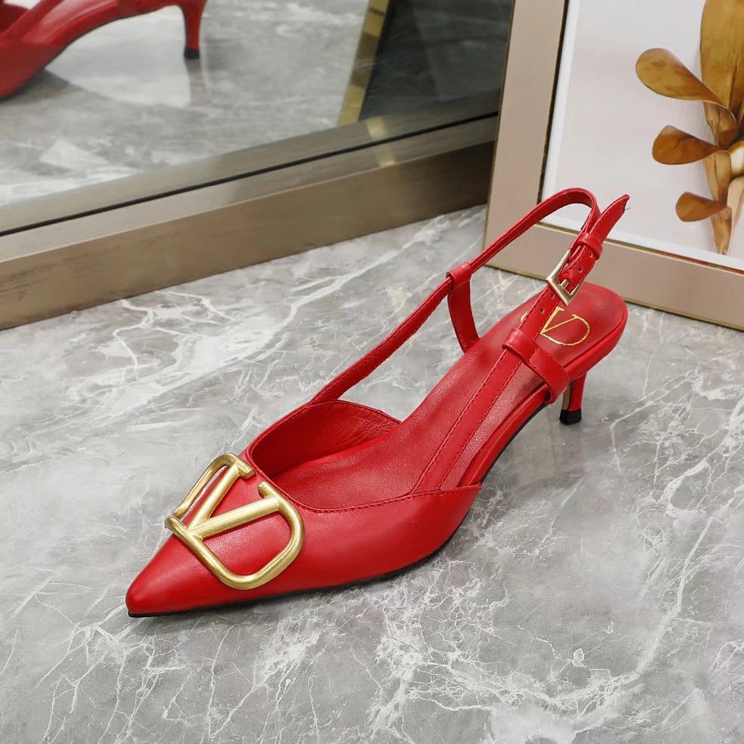 245RVL19ZDE Stylish leather  High heels