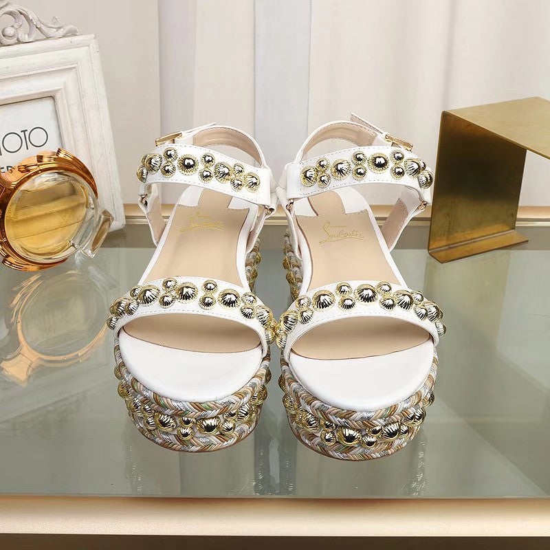 J4A49ZDE Stylish leather High heels 6.5cm