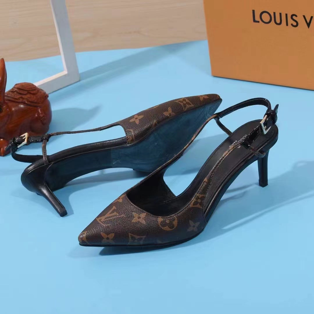 245RE33ZDE Stylish  leather High heels