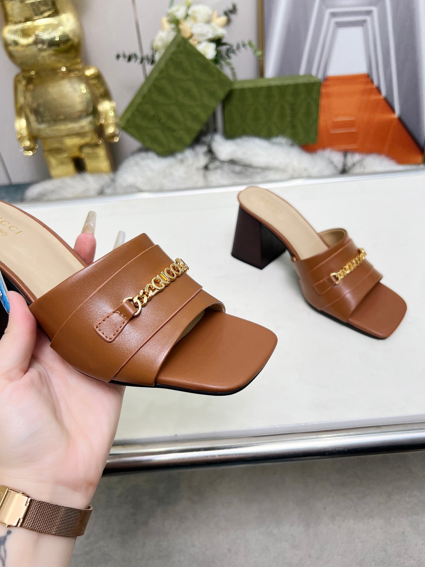 275NB11ZDE Stylish leather High heels