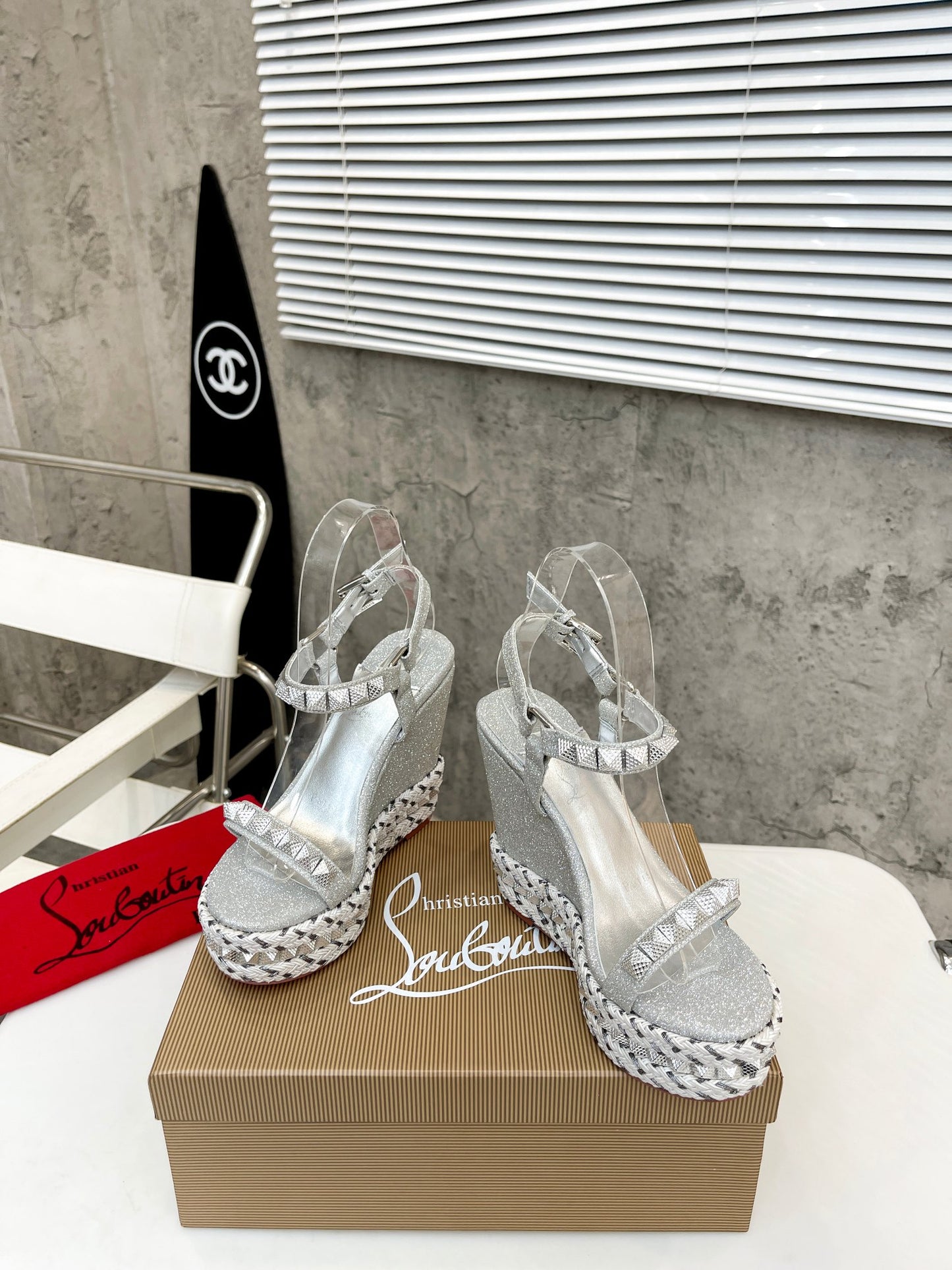 J4A44ZDE Stylish leather sandals 12cm heel