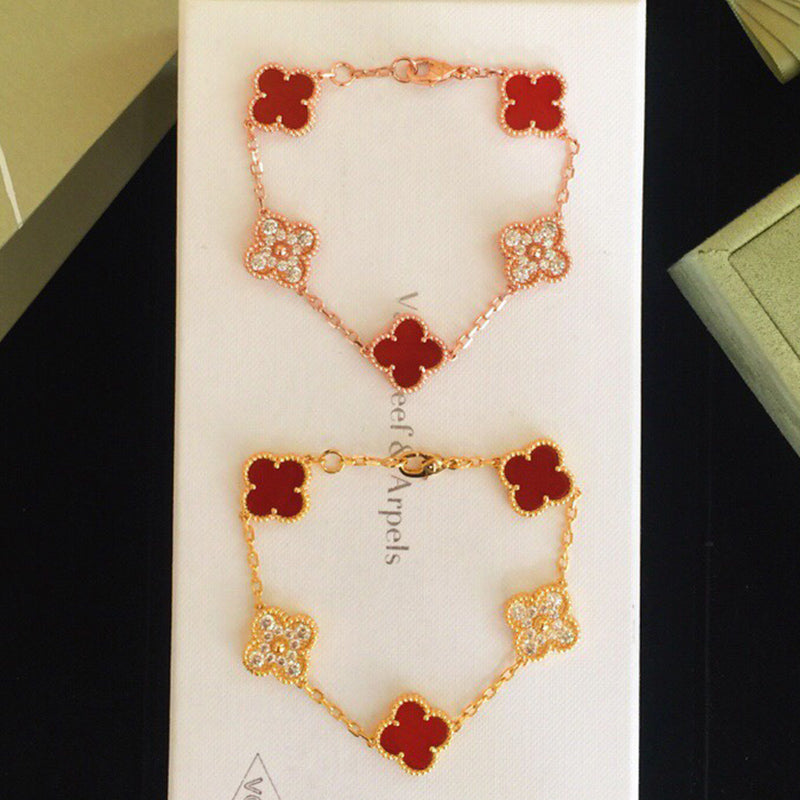 5XVA179KDE Stylish bracelets 5 flowers normal size1.5cm flower