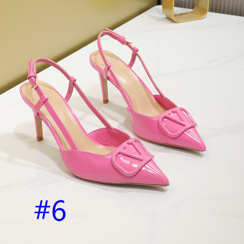 245RVL21ZDE Stylish leather  High heels