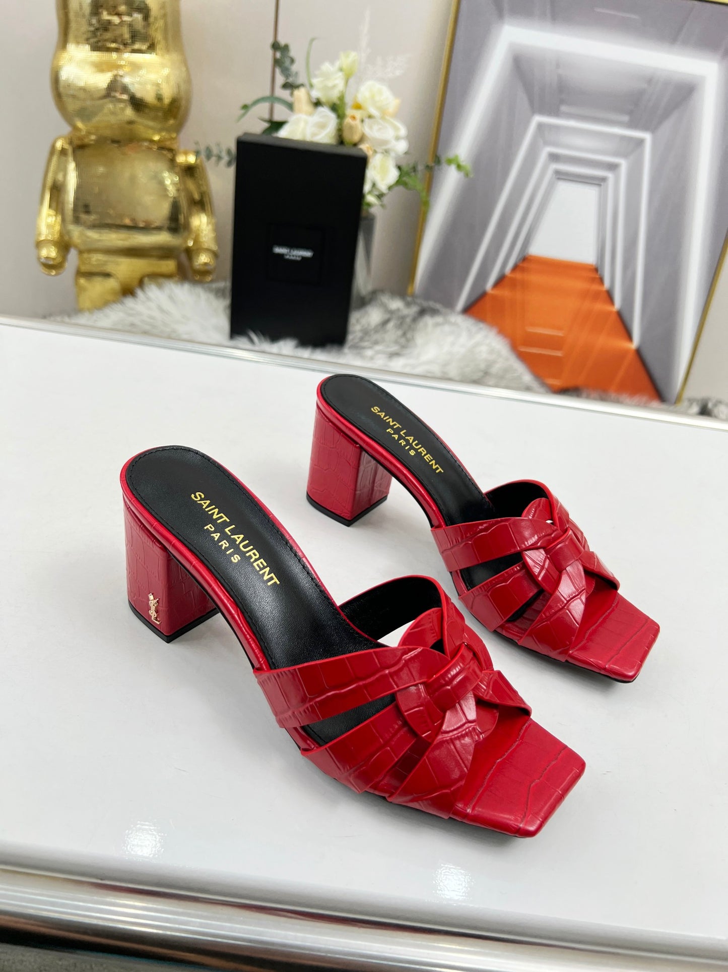 285ZSL35ZDE Stylish leather High heels(Heel height 6.5CM)