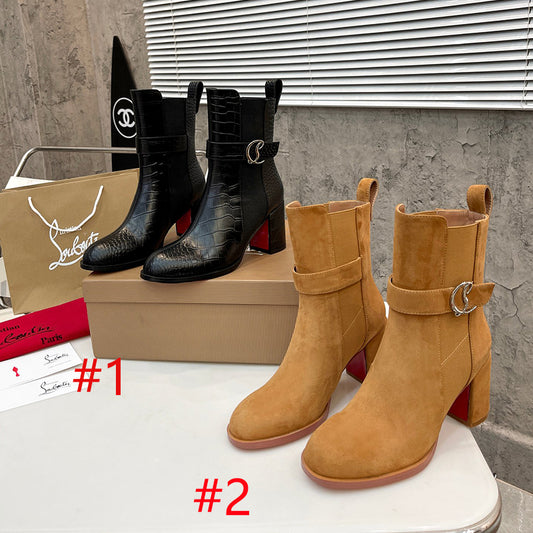 JXA37ZDE Stylish leather Boots Heel height 7cm