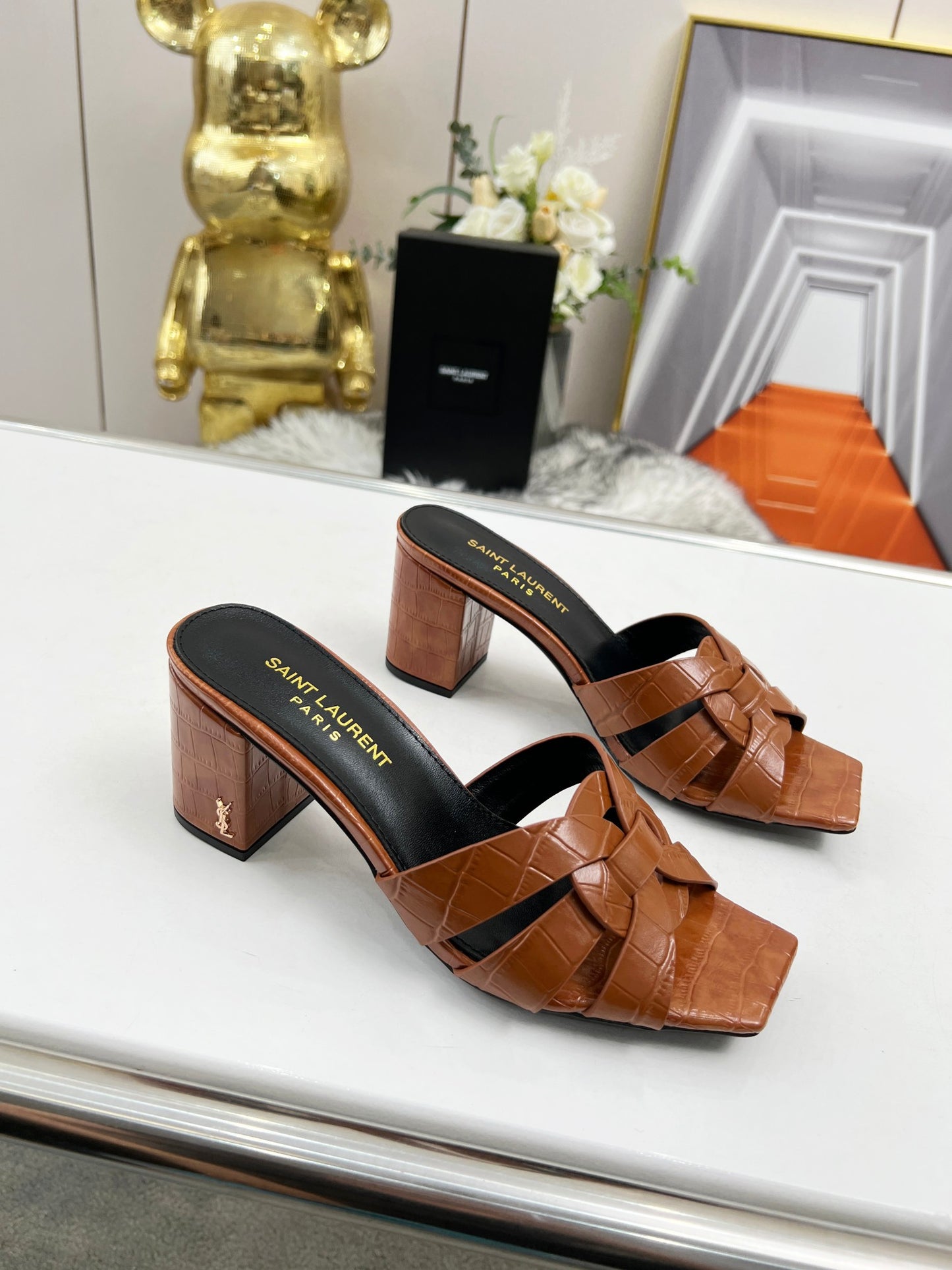 285ZSL35ZDE Stylish leather High heels(Heel height 6.5CM)